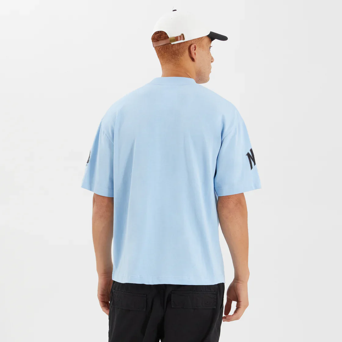 NENA & PASADENA Mens Members Loopback Street Tee Shirt - Placid Blue - Image 2