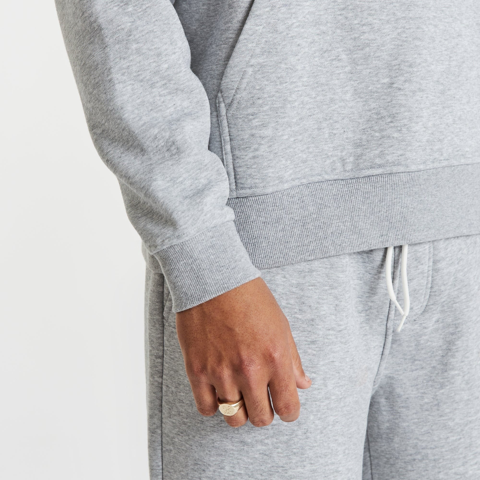 NENA & PASADENA Mens Tournament Relaxed Hoodie Sweater Grey Marle - Image 12