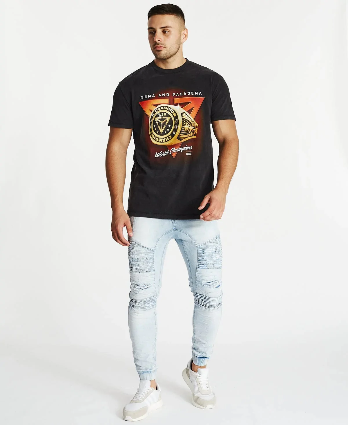 NENA & PASADENA Mens Visual Relaxed Tee Mineral Black - Image 3