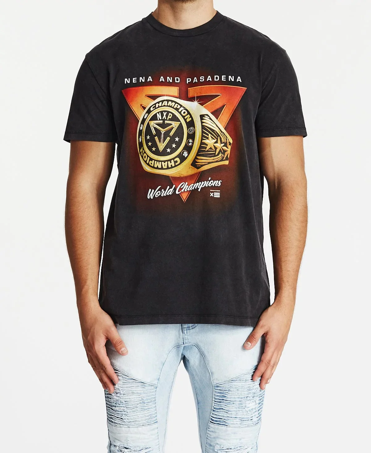NENA & PASADENA Mens Visual Relaxed Tee Mineral Black - Image 7