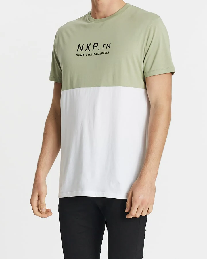 NENA & PASADENA Mens World Wide Scoop Back Tee Shirt - Pigment Tea - Image 3
