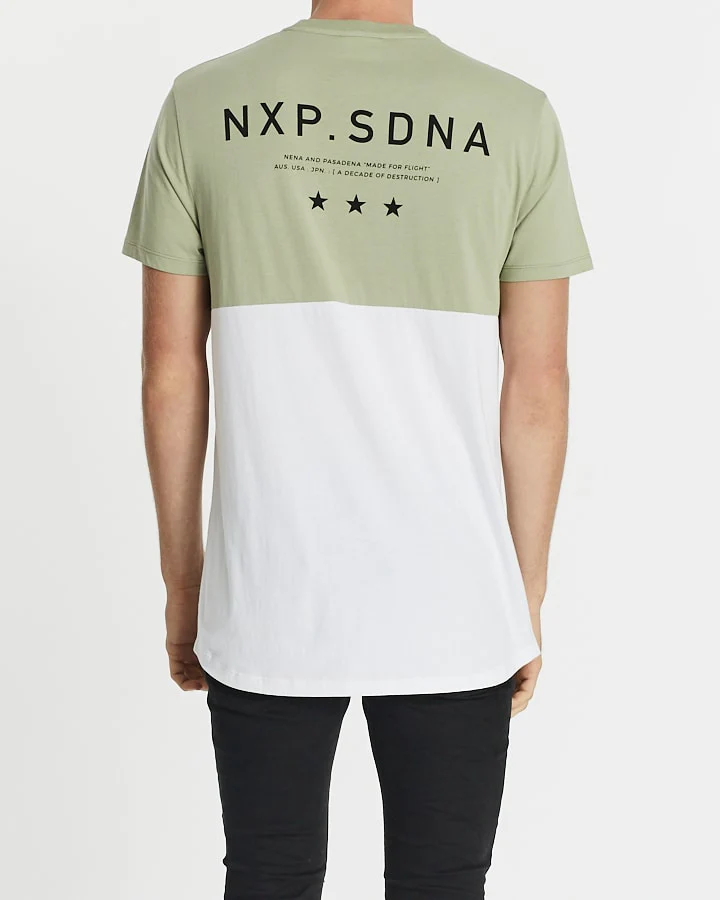 NENA & PASADENA Mens World Wide Scoop Back Tee Shirt - Pigment Tea - Image 4