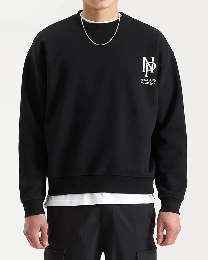 NENA & PASADENA Mens Wright Sweater - Jet Black - Image 5
