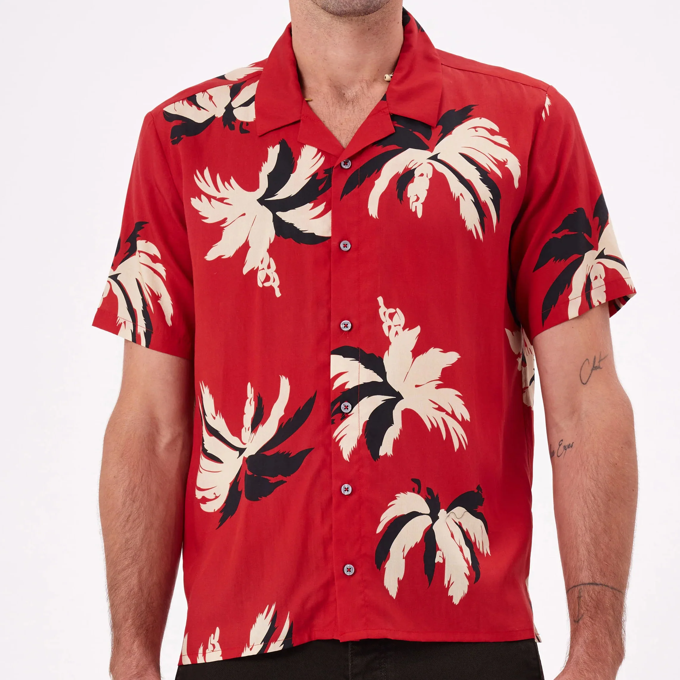 NEUW Mens Cave Short Sleeve Shirt Sabal - Vermillion - Image 5