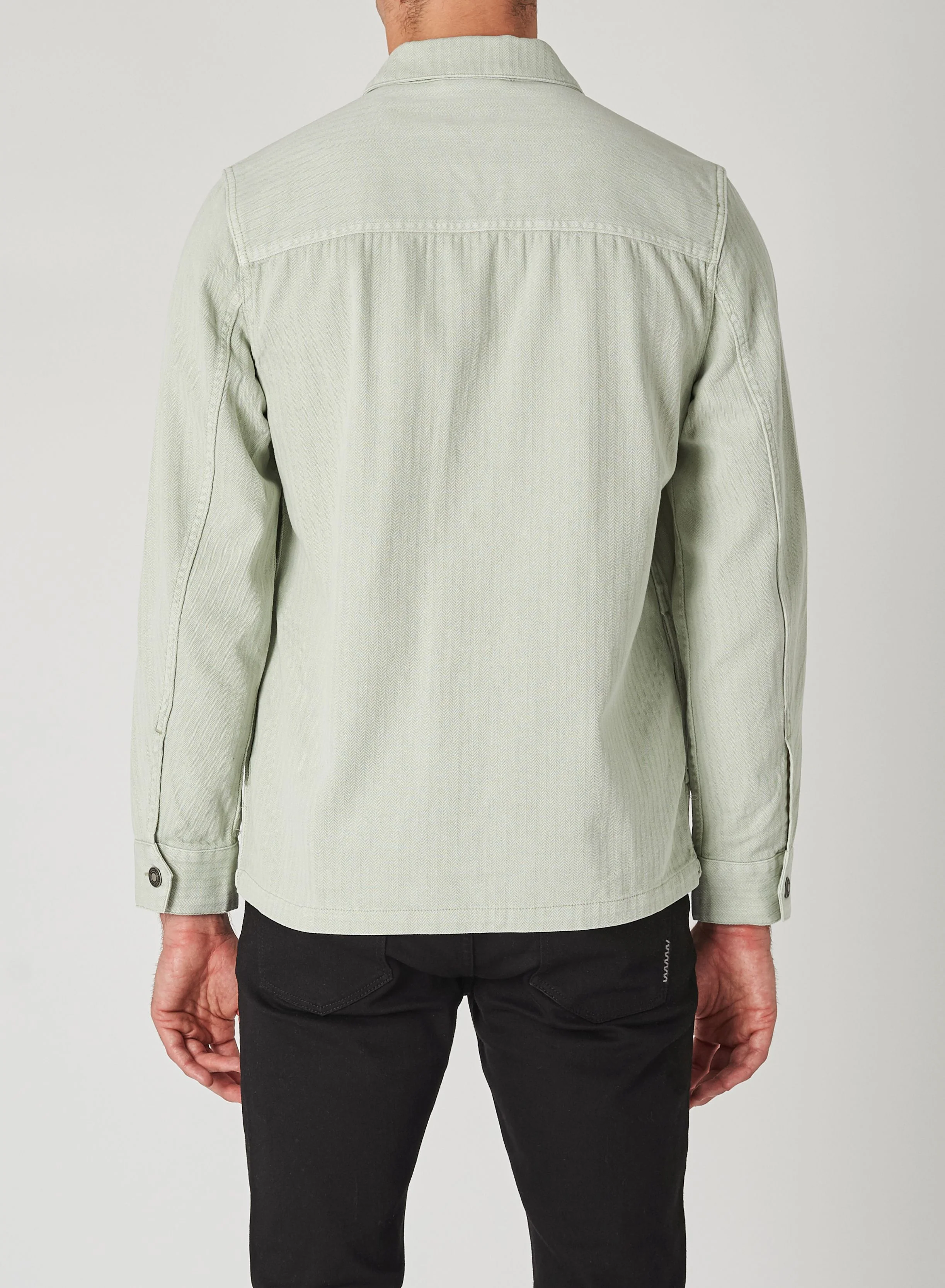 NEUW Mens Kalte Overshirt - Organic Washed Sage - Image 2