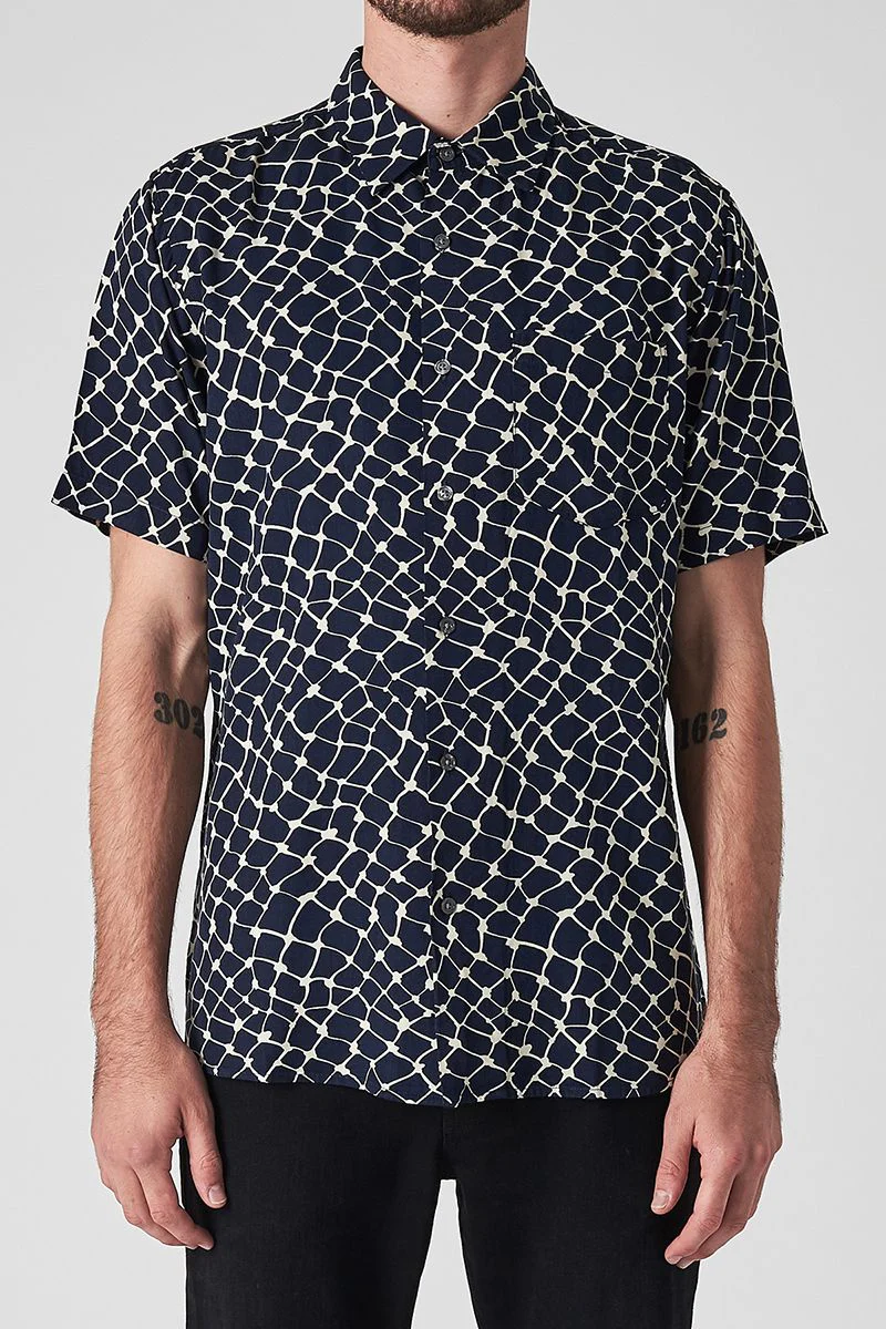 Neuw MENS WEB SHORT SLEEVE SHIRT NAVY