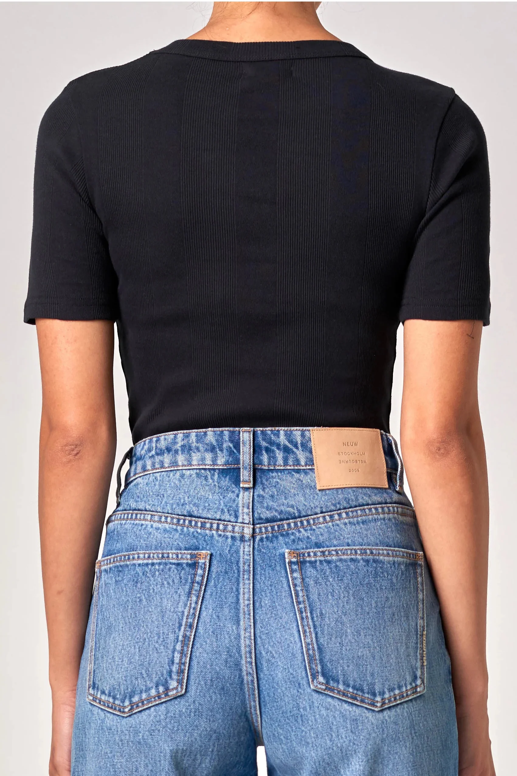 NEUW Womens Frenchie Tee - Black - Image 3