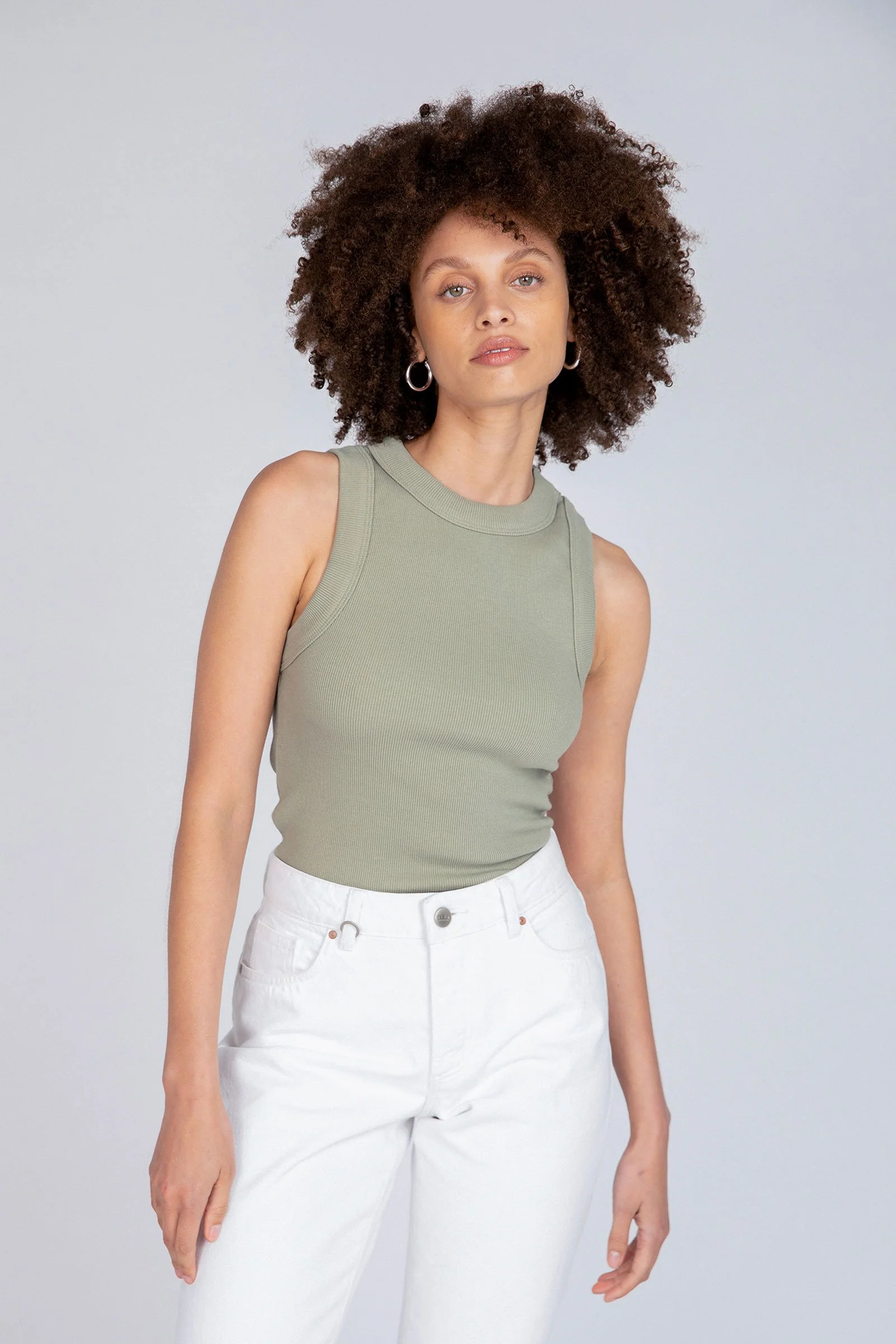 Neuw WOMENS JONESY SINGLET - OIL GREEN - Image 6