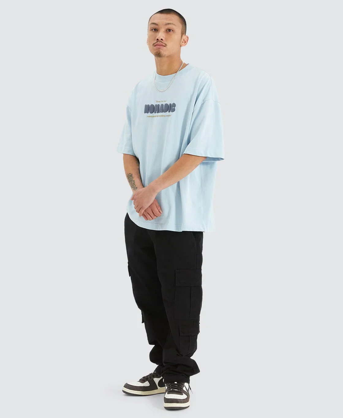 NOMADIC PARADISE Mens Radio Street Tee Baby Blue - Image 4