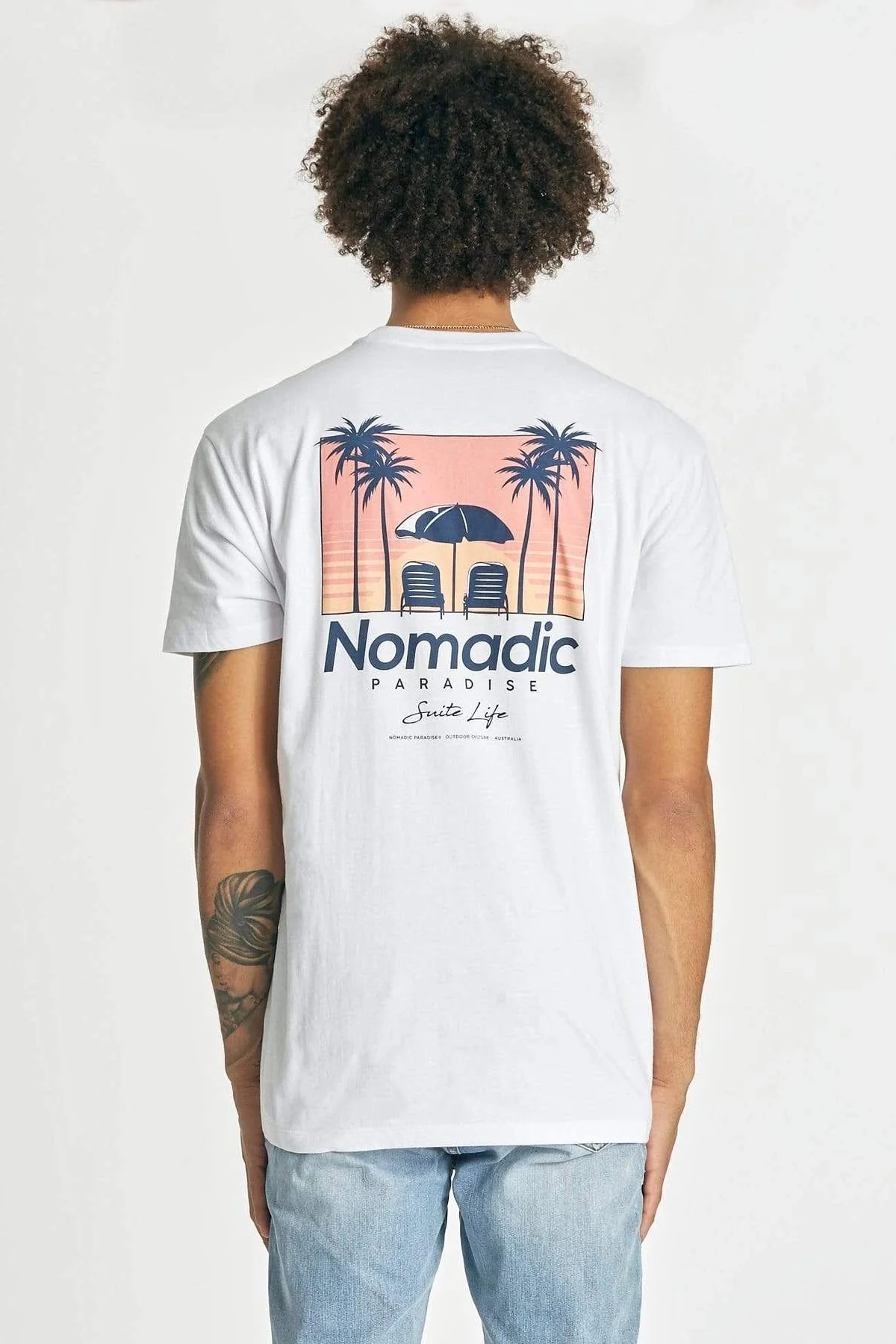 NOMADIC PARADISE Mens Suite Life Standard Tee - White