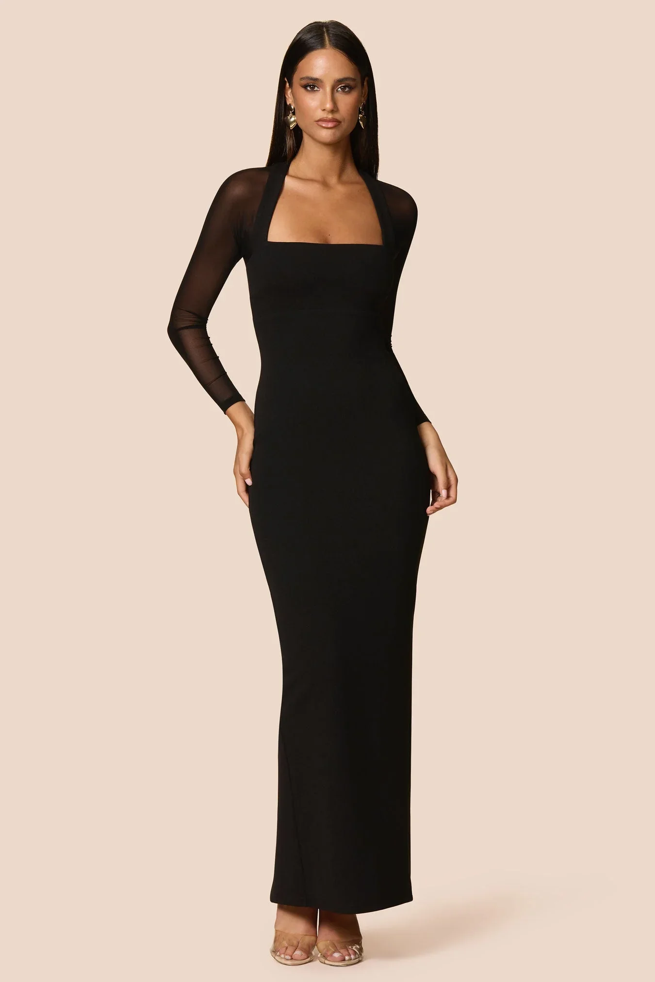 NOOKIE Womens Amore Mesh Maxi in Black - Image 4