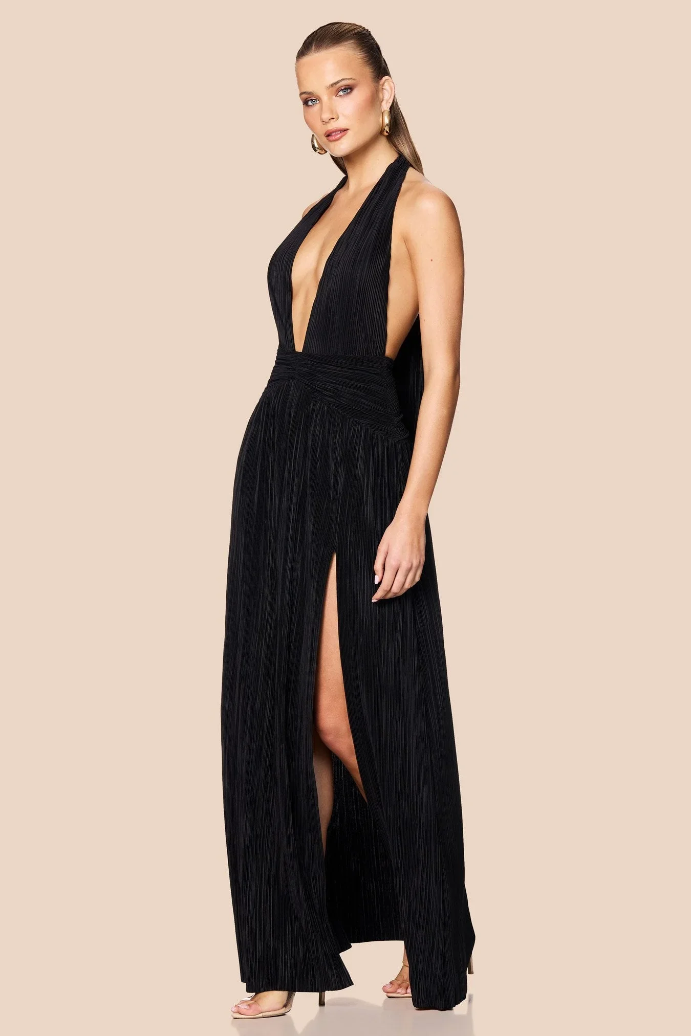 NOOKIE Womens Desiree Halter Gown in Black - Image 4