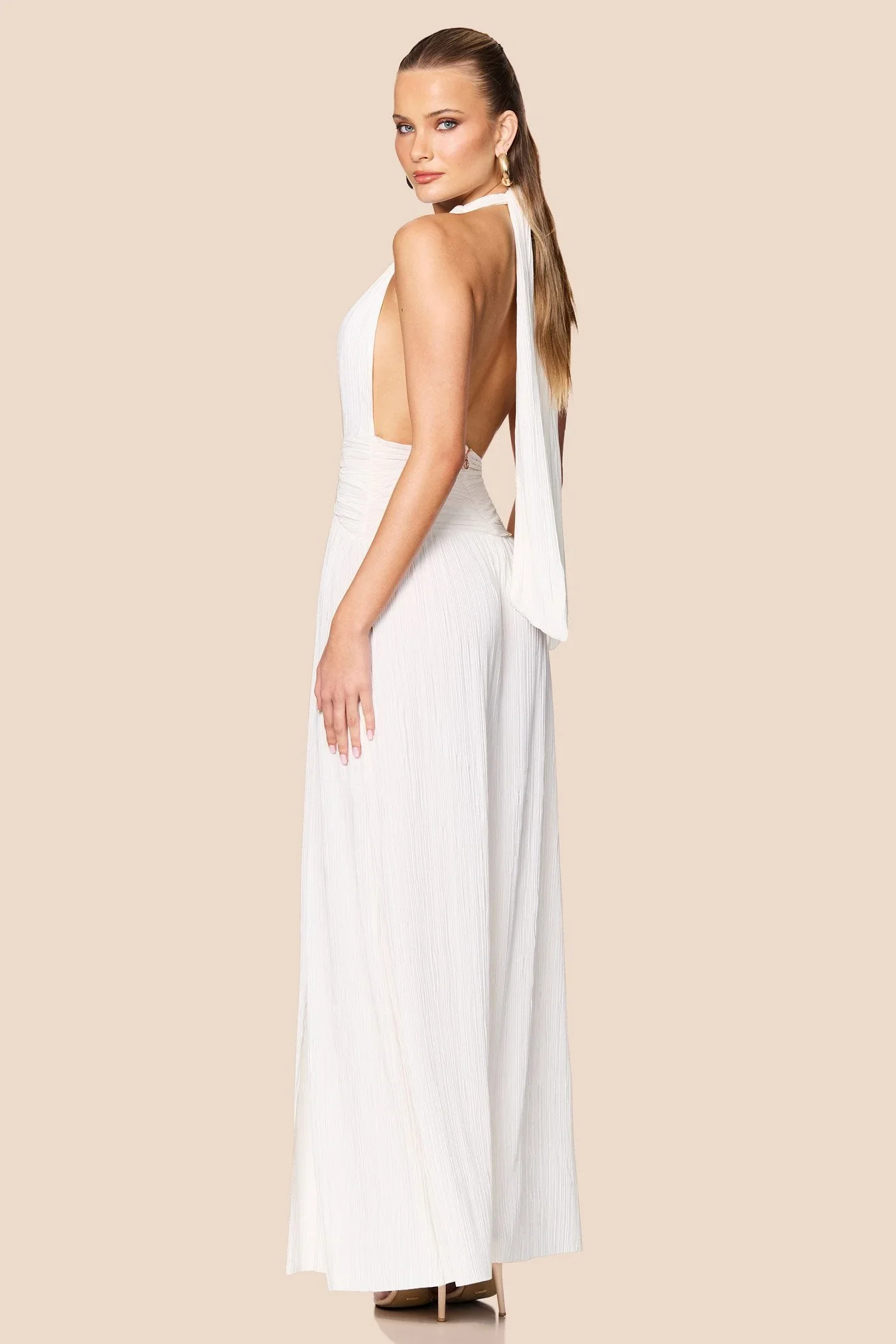 NOOKIE Womens Desiree Halter Gown in White - Image 5