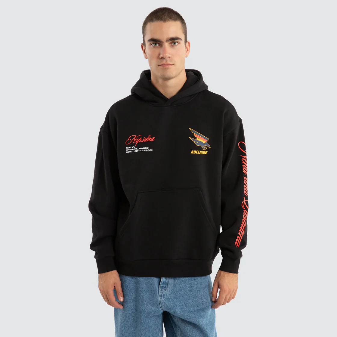 NXP x AFL Adelaide Season Hoodie in Jet Black - Image 3