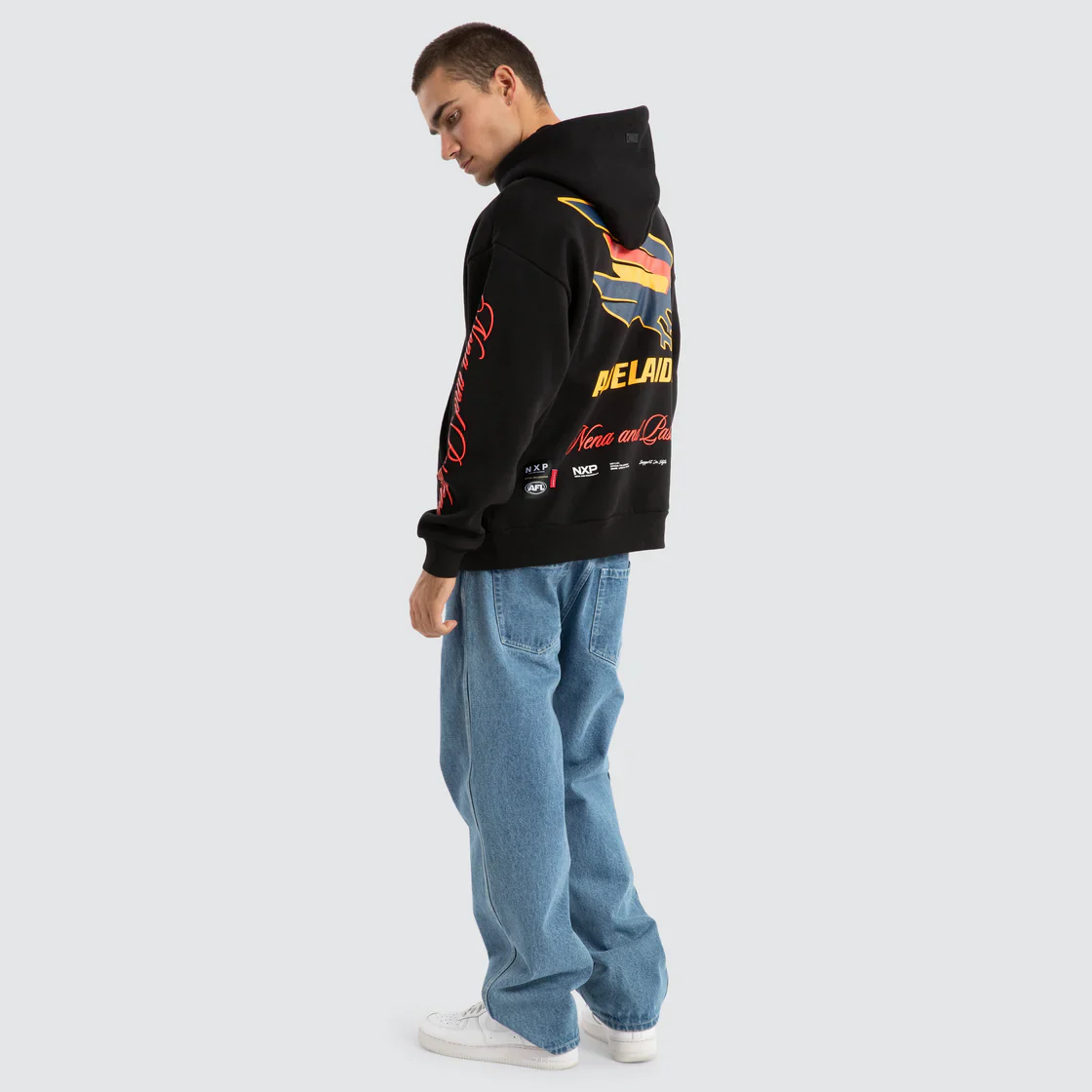 NXP x AFL Adelaide Season Hoodie in Jet Black - Image 5