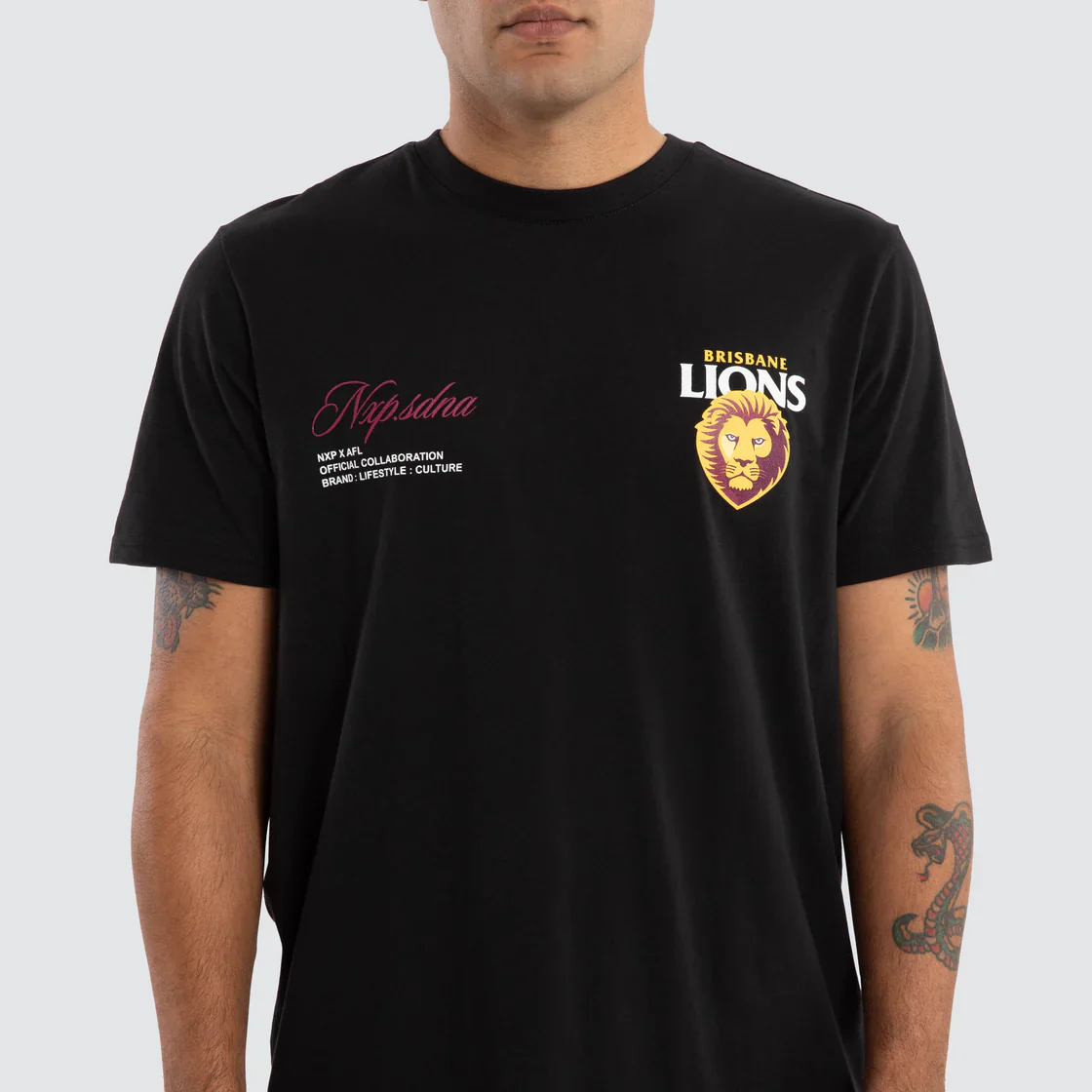NXP x AFL Brisbane Lions Prime Tee Jet Black - Image 3