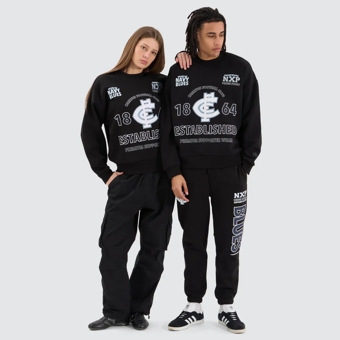 NXP x AFL Carlton Blues Box Fit Sweater - Jet Black - Image 5