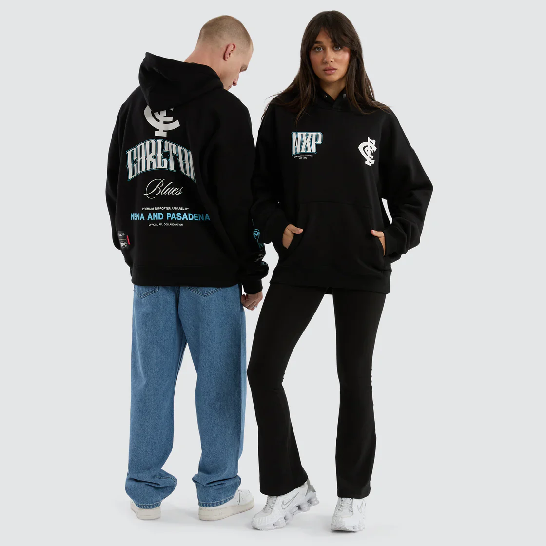 NXP x AFL Carlton Blues Fighter Hoodie Jet Black - Image 3