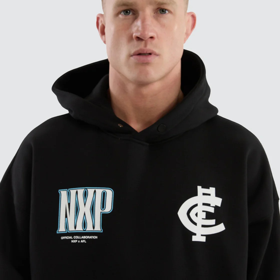 NXP x AFL Carlton Blues Fighter Hoodie Jet Black - Image 4
