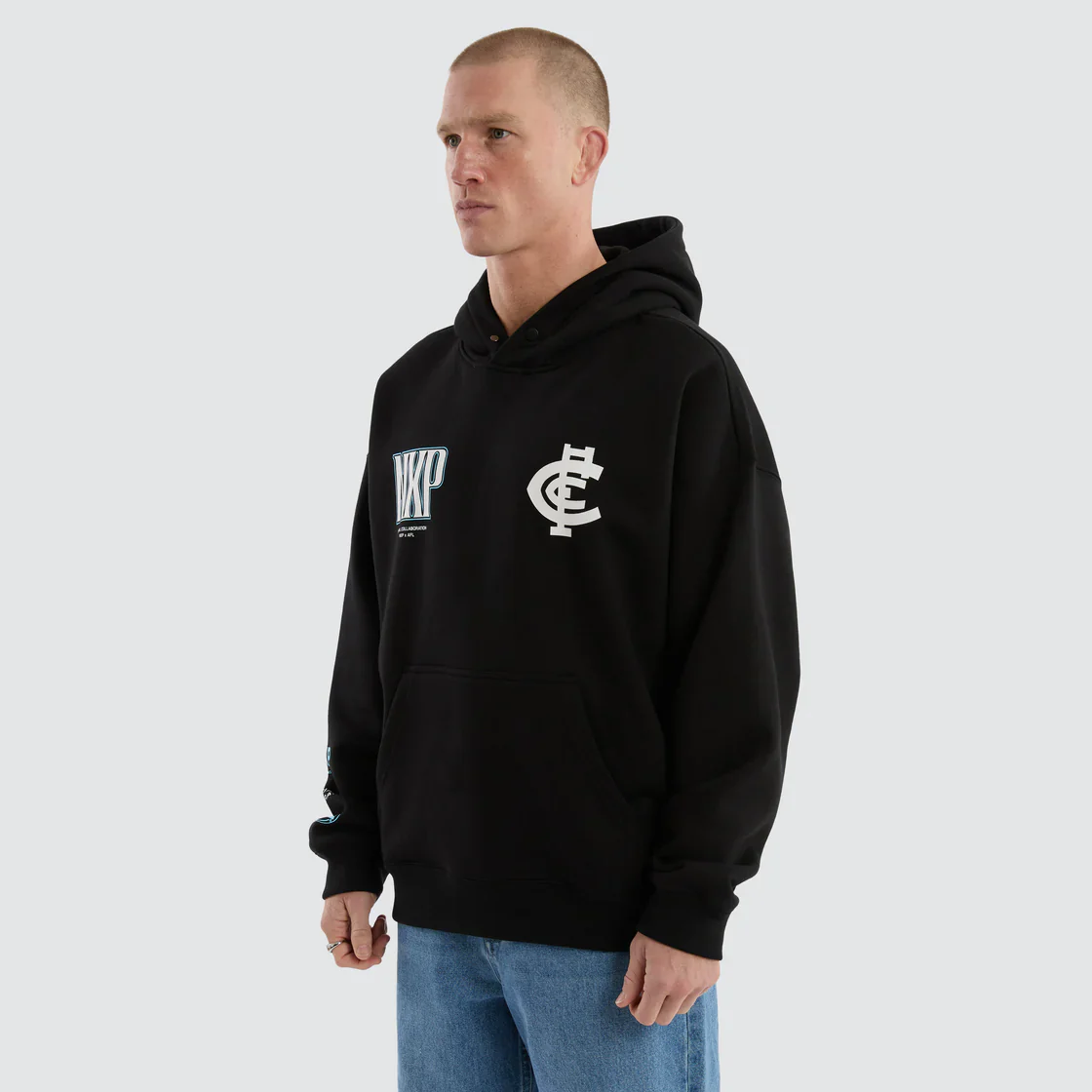 NXP x AFL Carlton Blues Fighter Hoodie Jet Black - Image 6