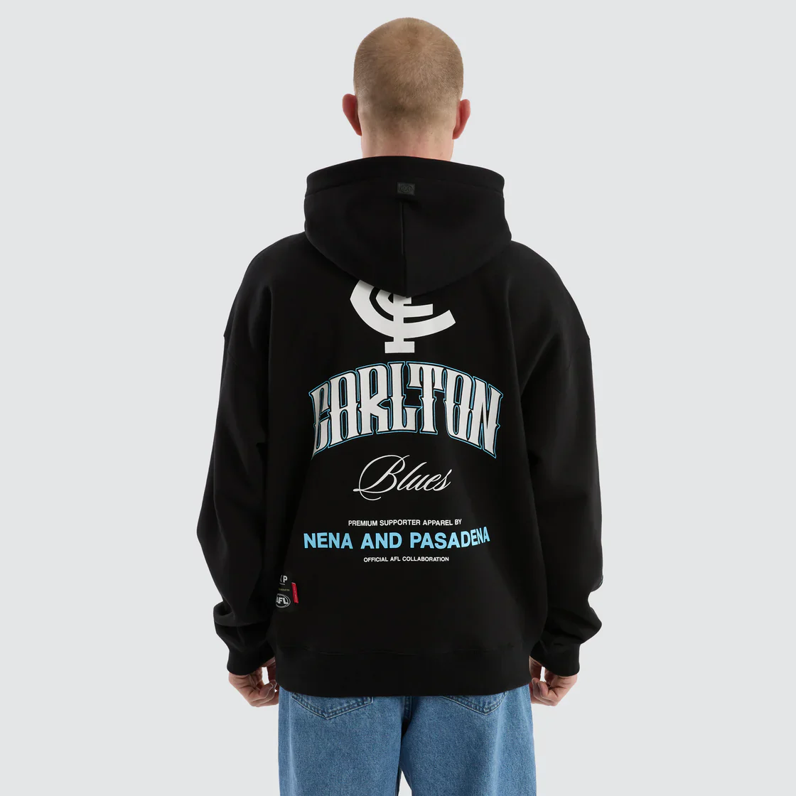 NXP x AFL Carlton Blues Fighter Hoodie Jet Black - Image 8