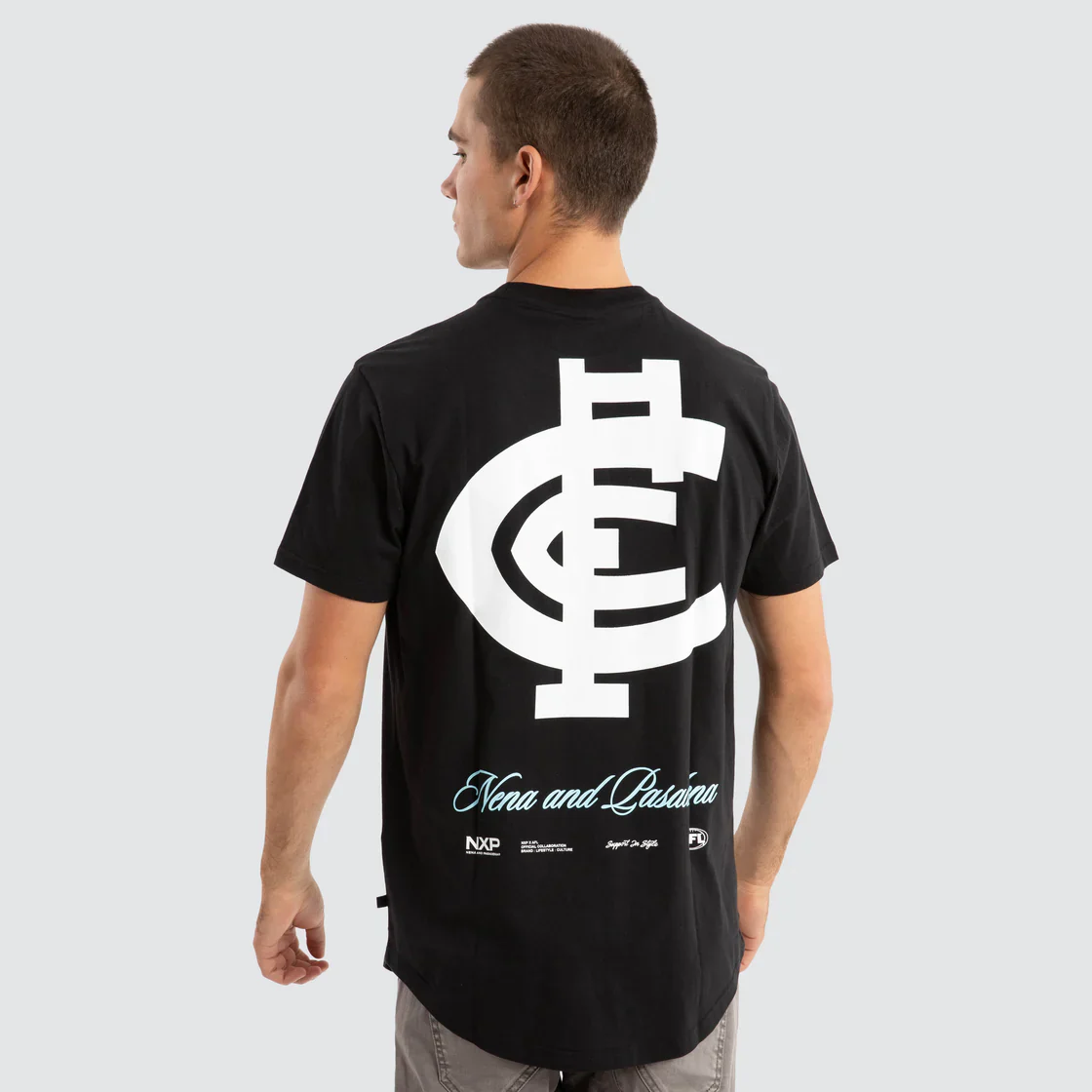 NXP x AFL Carlton Blues Prime Tee - Jet Black - Image 2