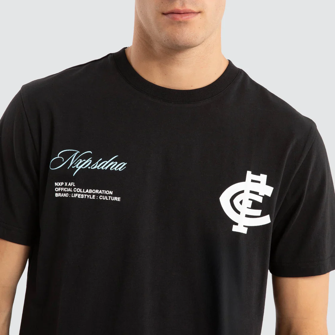 NXP x AFL Carlton Blues Prime Tee - Jet Black - Image 6