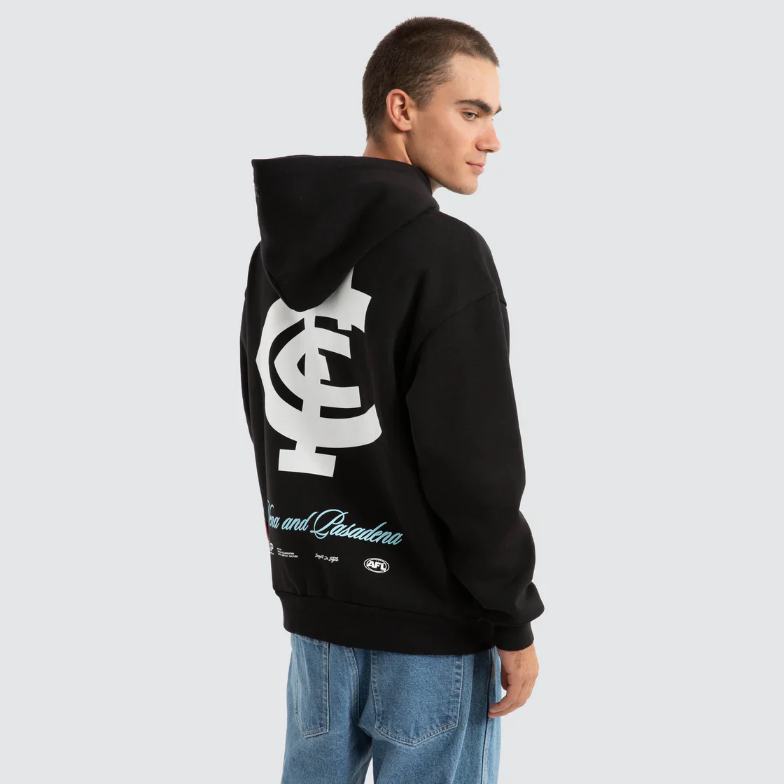 NXP x AFL Carlton Blues Season Hoodie - Jet Black - Image 2