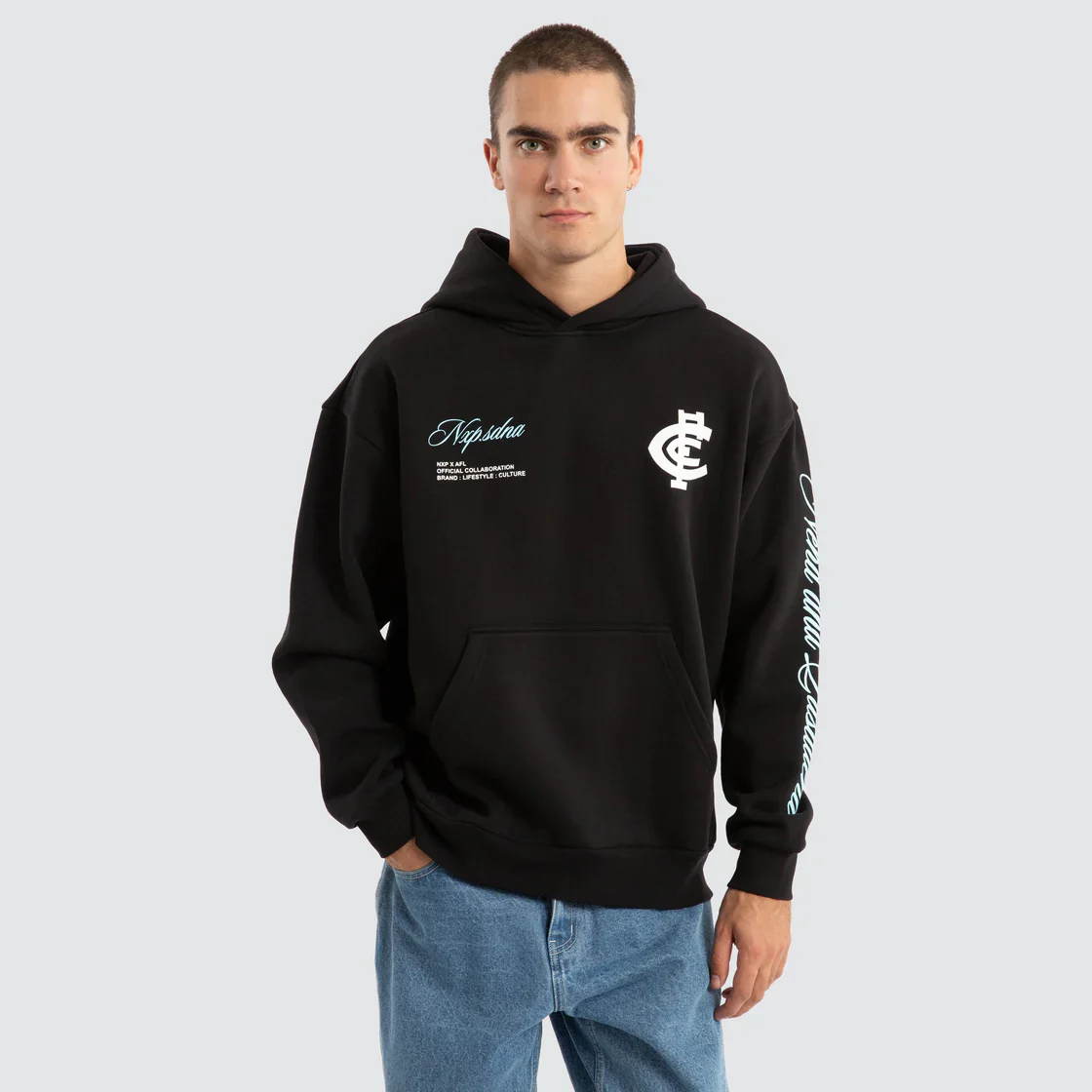 NXP x AFL Carlton Blues Season Hoodie - Jet Black - Image 4