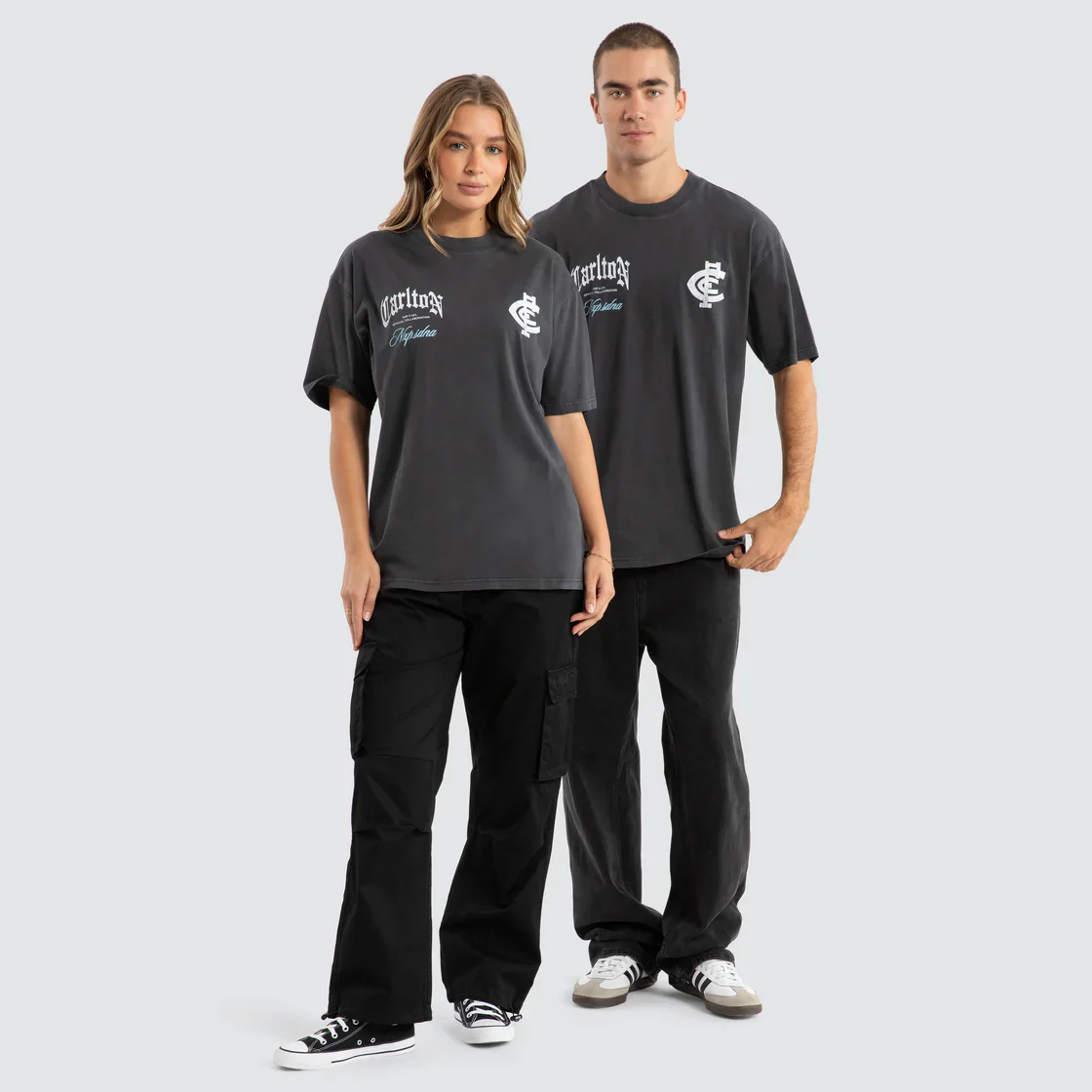 NXP x AFL Carlton Blues Vintage Goth Tee Pigment Asphalt - Image 7