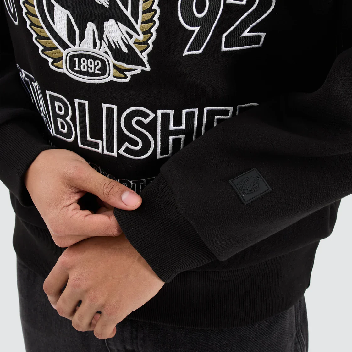 NXP x AFL Collingwood Magpies Box Fit Sweater - Jet Black - Image 6