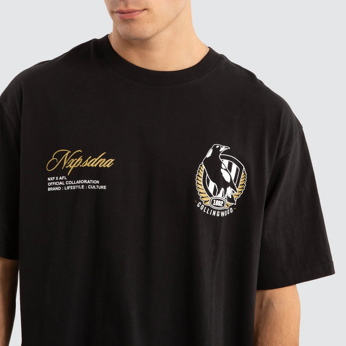 NXP x AFL Collingwood Magpies Season Tee Jet Black - Image 6