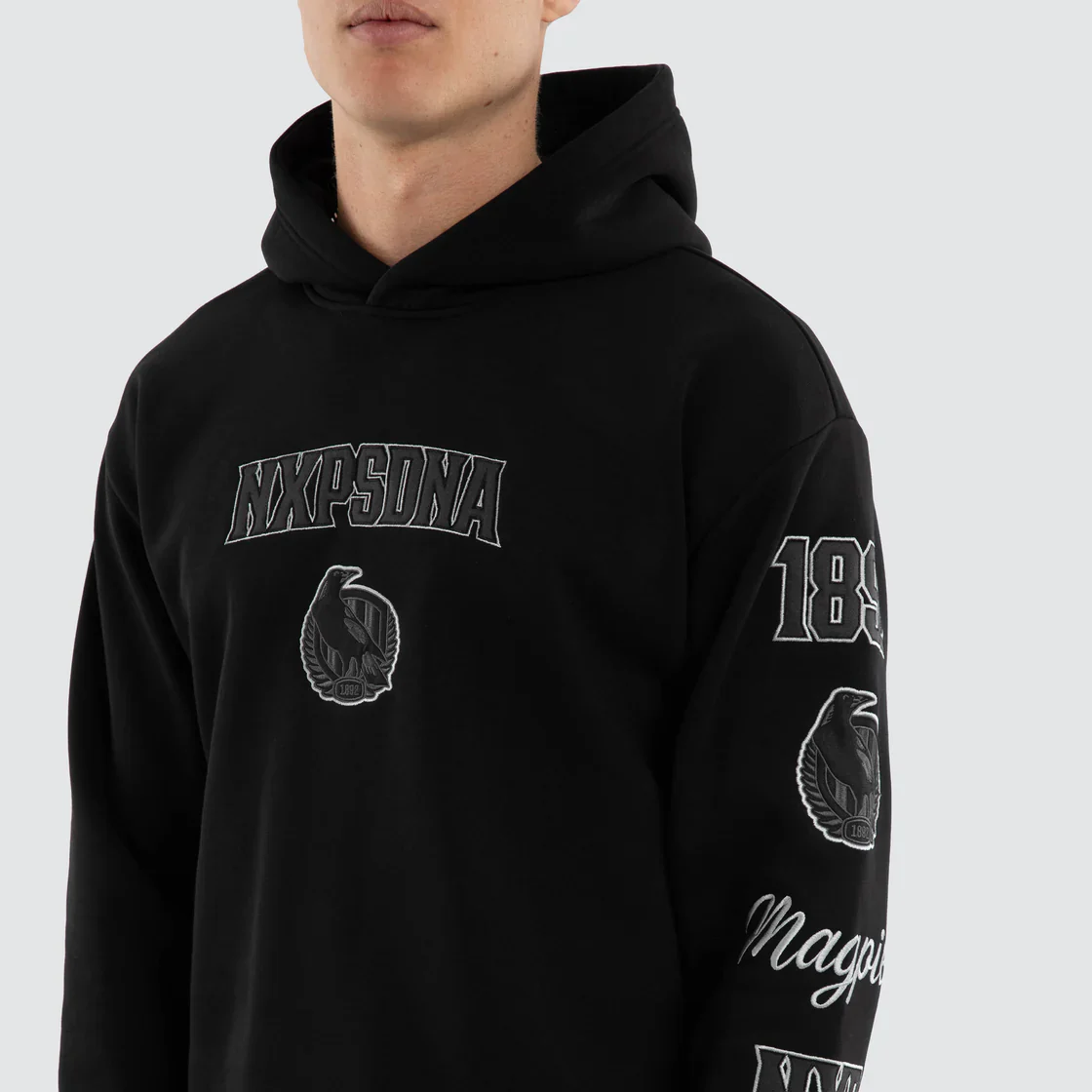 NXP x AFL Collingwood Magpies Simulation Hoodie in Jet Black - Image 3