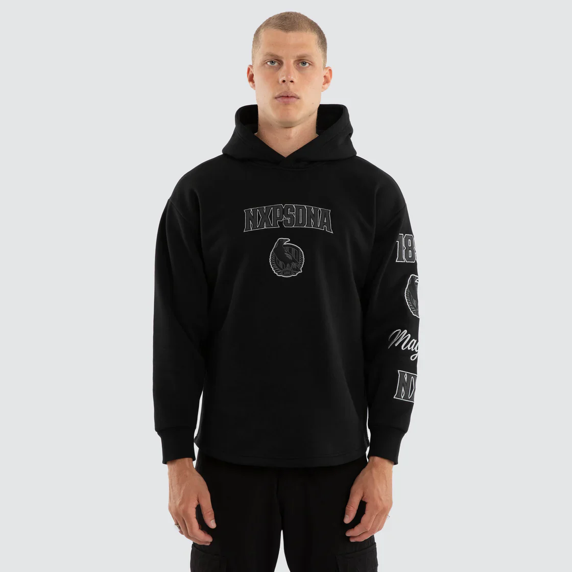 NXP x AFL Collingwood Magpies Simulation Hoodie in Jet Black - Image 4