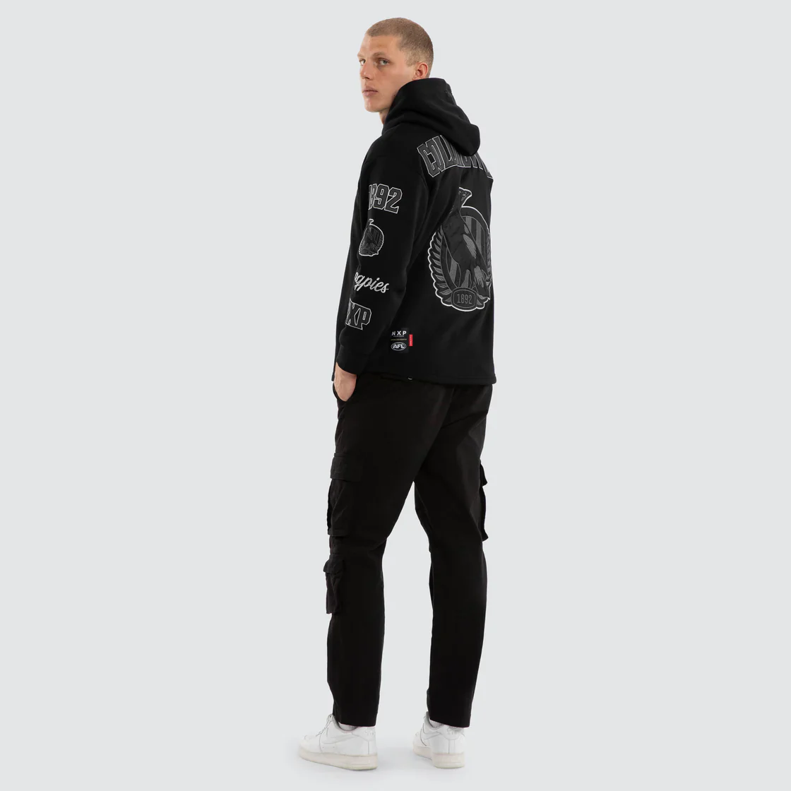 NXP x AFL Collingwood Magpies Simulation Hoodie in Jet Black - Image 5