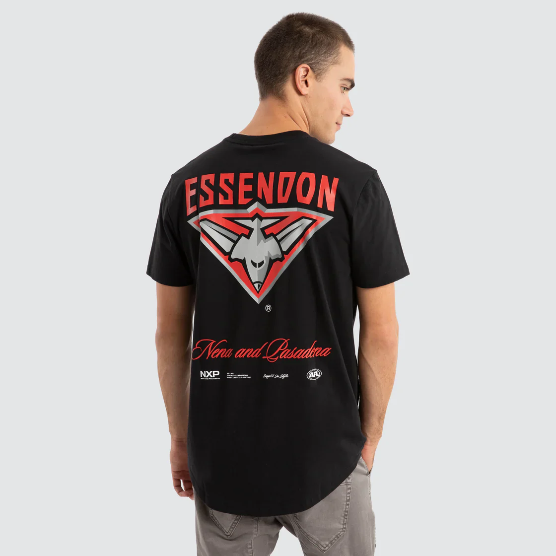 NXP x AFL Essendon Bombers Prime Tee - Jet Black - Image 2