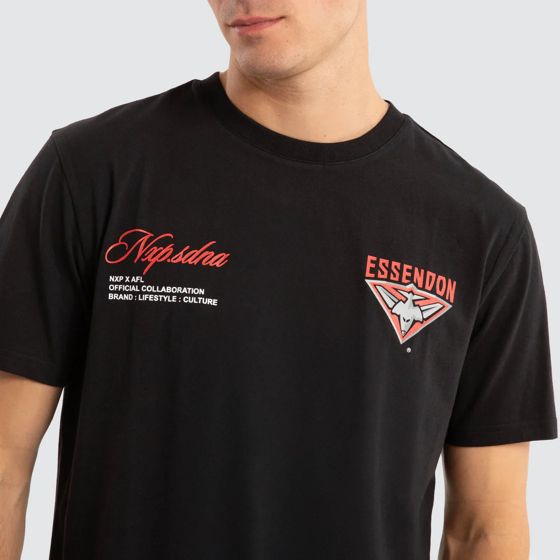 NXP x AFL Essendon Bombers Prime Tee - Jet Black - Image 6