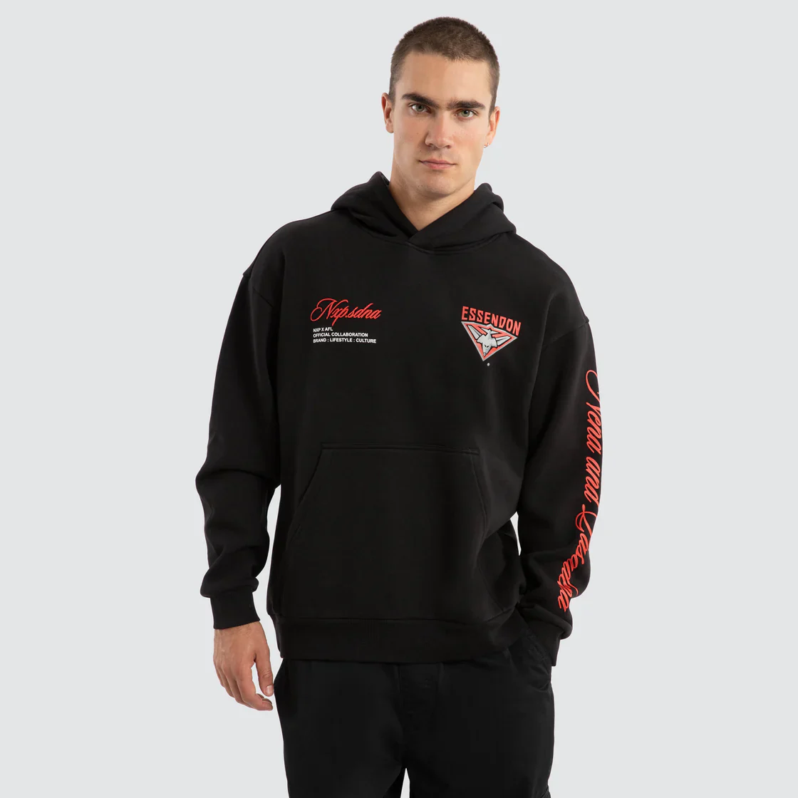 NXP x AFL Essendon Bombers Season Hoodie Jet Black - Image 4