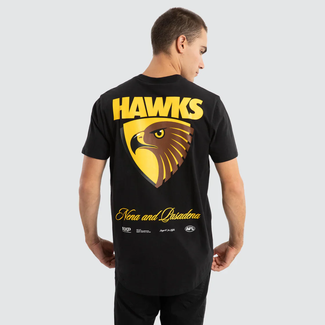 NXP x AFL Hawthorn Hawks Prime Tee - Jet Black - Image 2