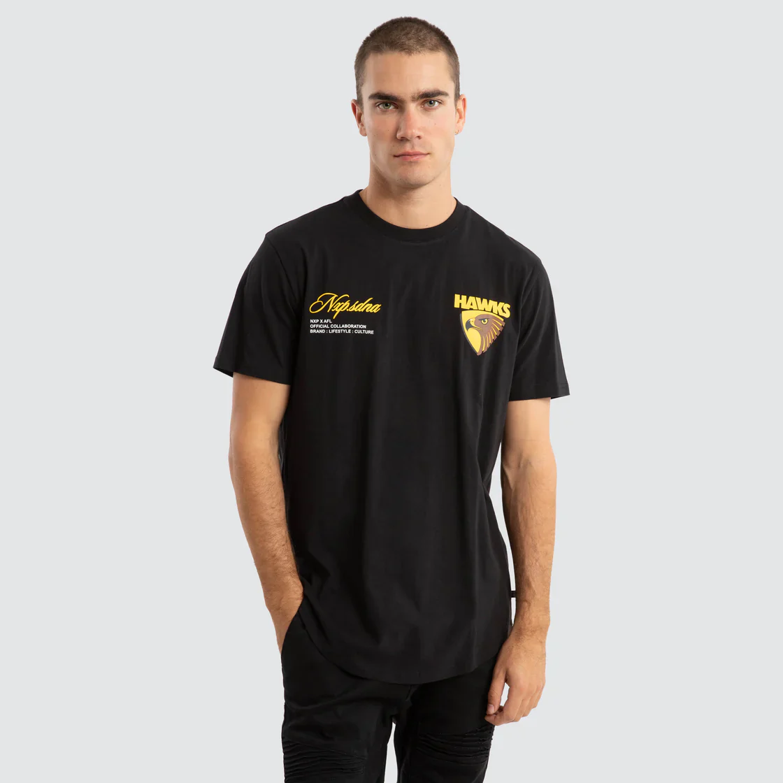 NXP x AFL Hawthorn Hawks Prime Tee - Jet Black - Image 4