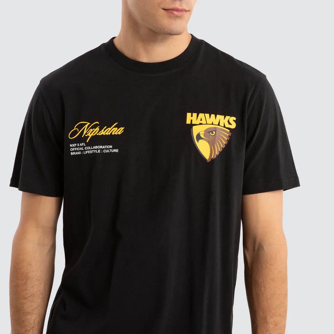 NXP x AFL Hawthorn Hawks Prime Tee - Jet Black - Image 6