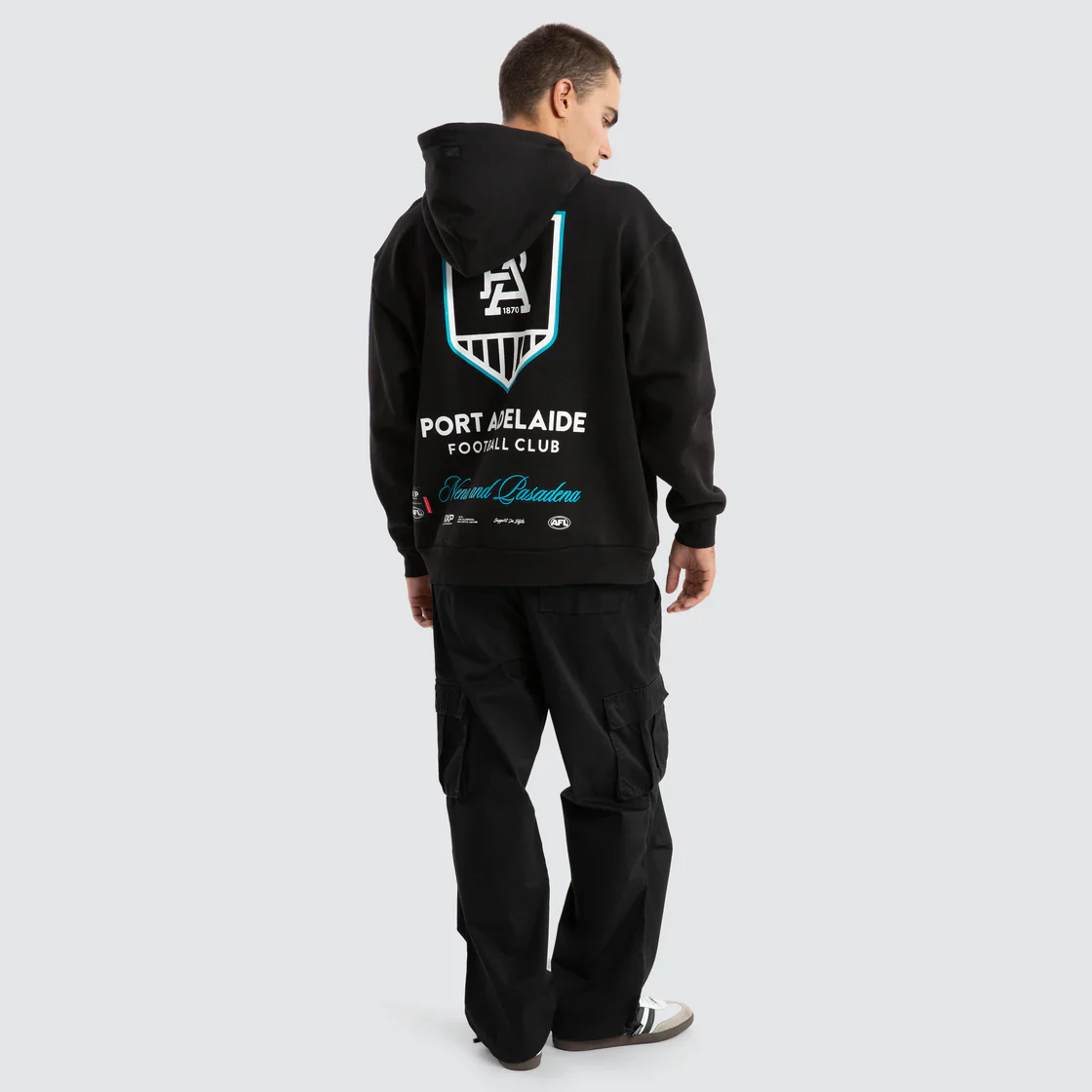 NXP x AFL Port Adelaide Power Season Hoodie in Jet Black - Image 3
