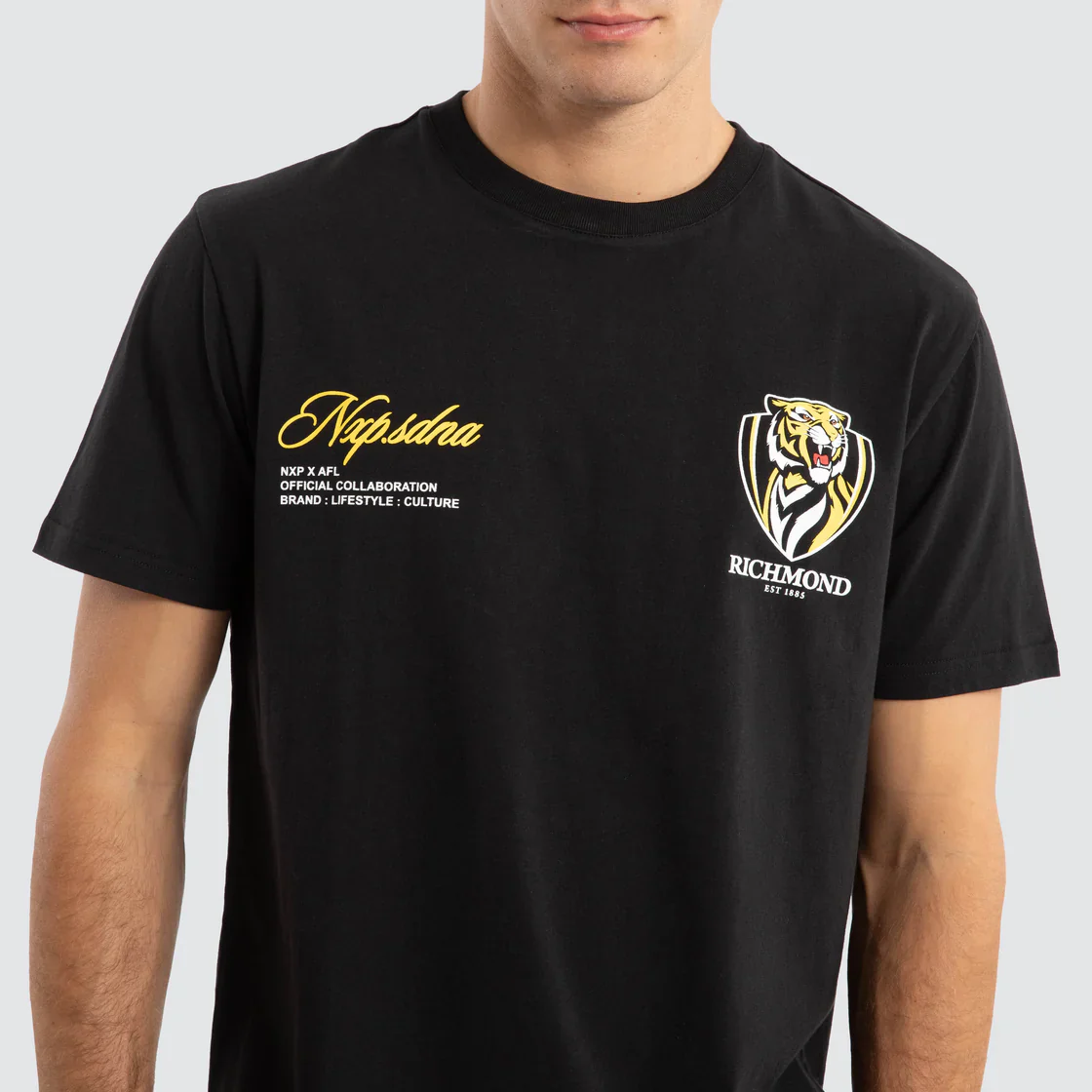 NXP x AFL Richmond Tigers Prime Tee - Jet Black - Image 6