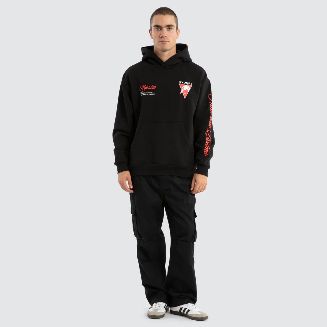 NXP x AFL Sydney Swans Season Hoodie in Jet Black - Image 2