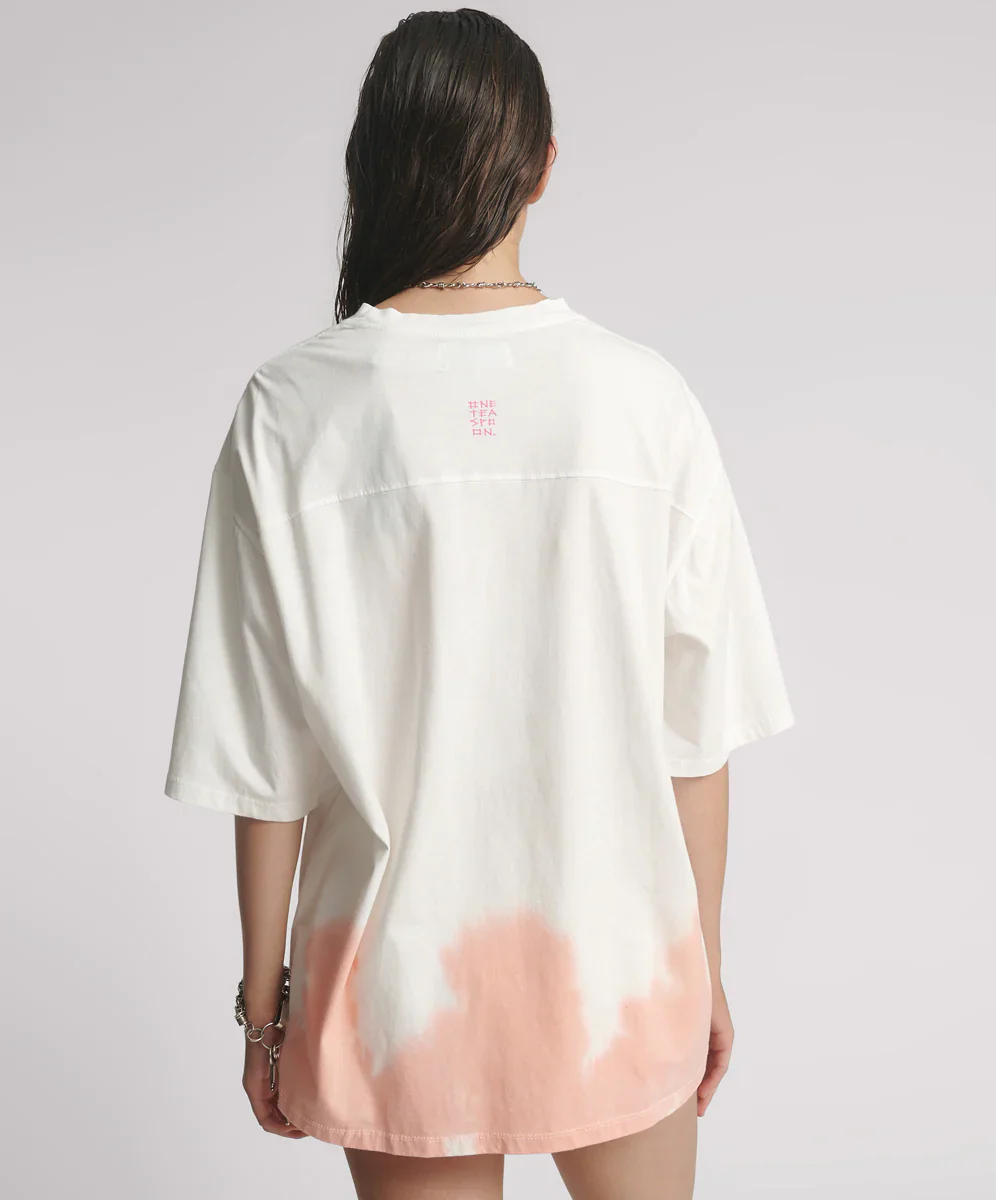 ONE TEASPOON Womens Angel Dip Dye Kobe Tee - Cream - Image 5