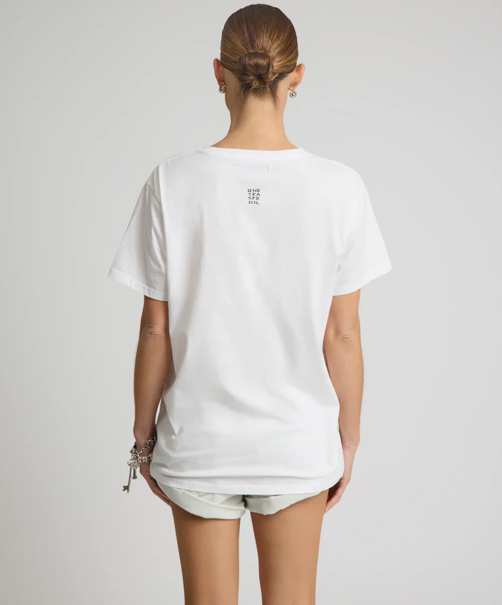 ONE TEASPOON Womens Art Boyfriend Tee in White - Image 3