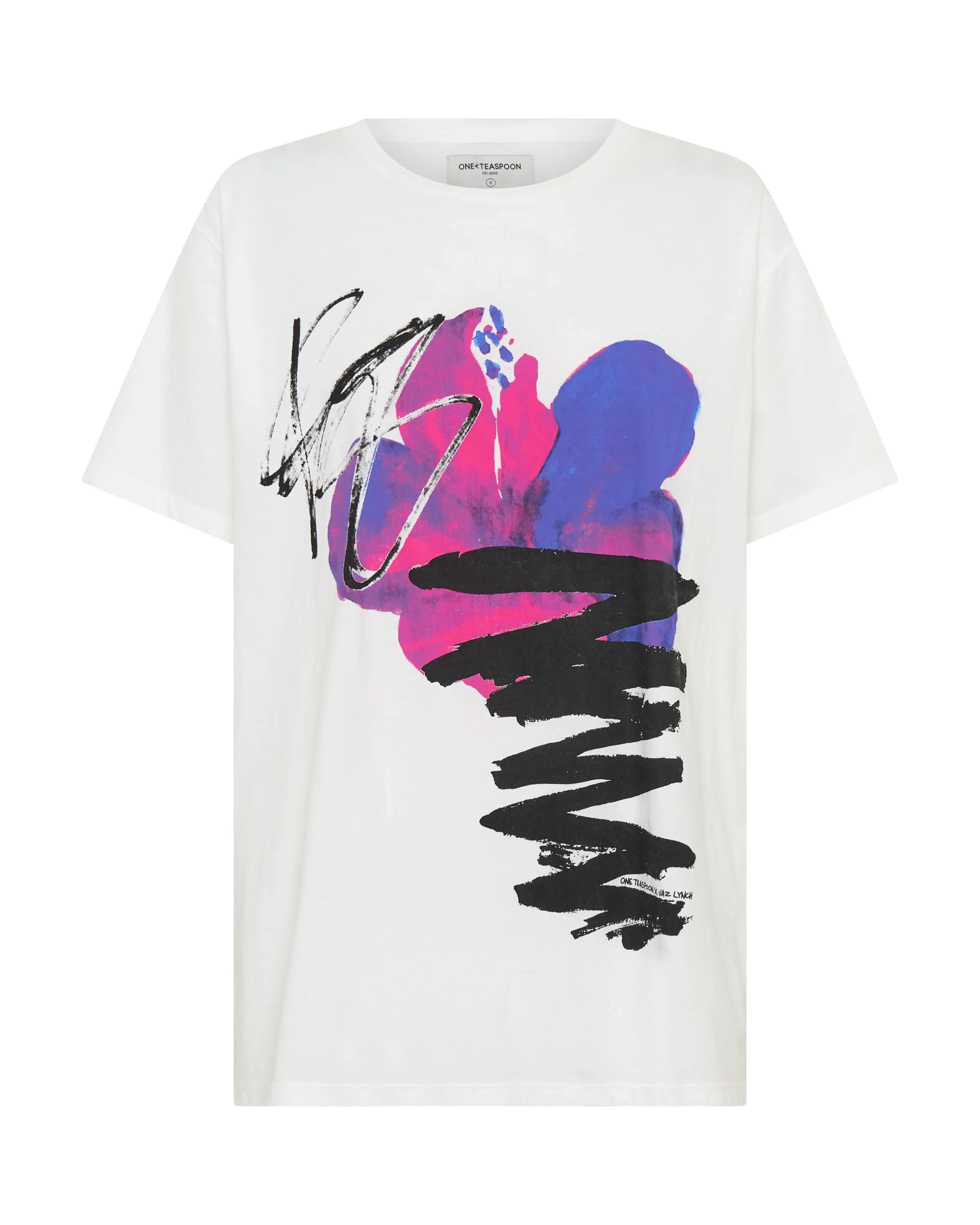 ONE TEASPOON Womens Art Boyfriend Tee in White - Image 8