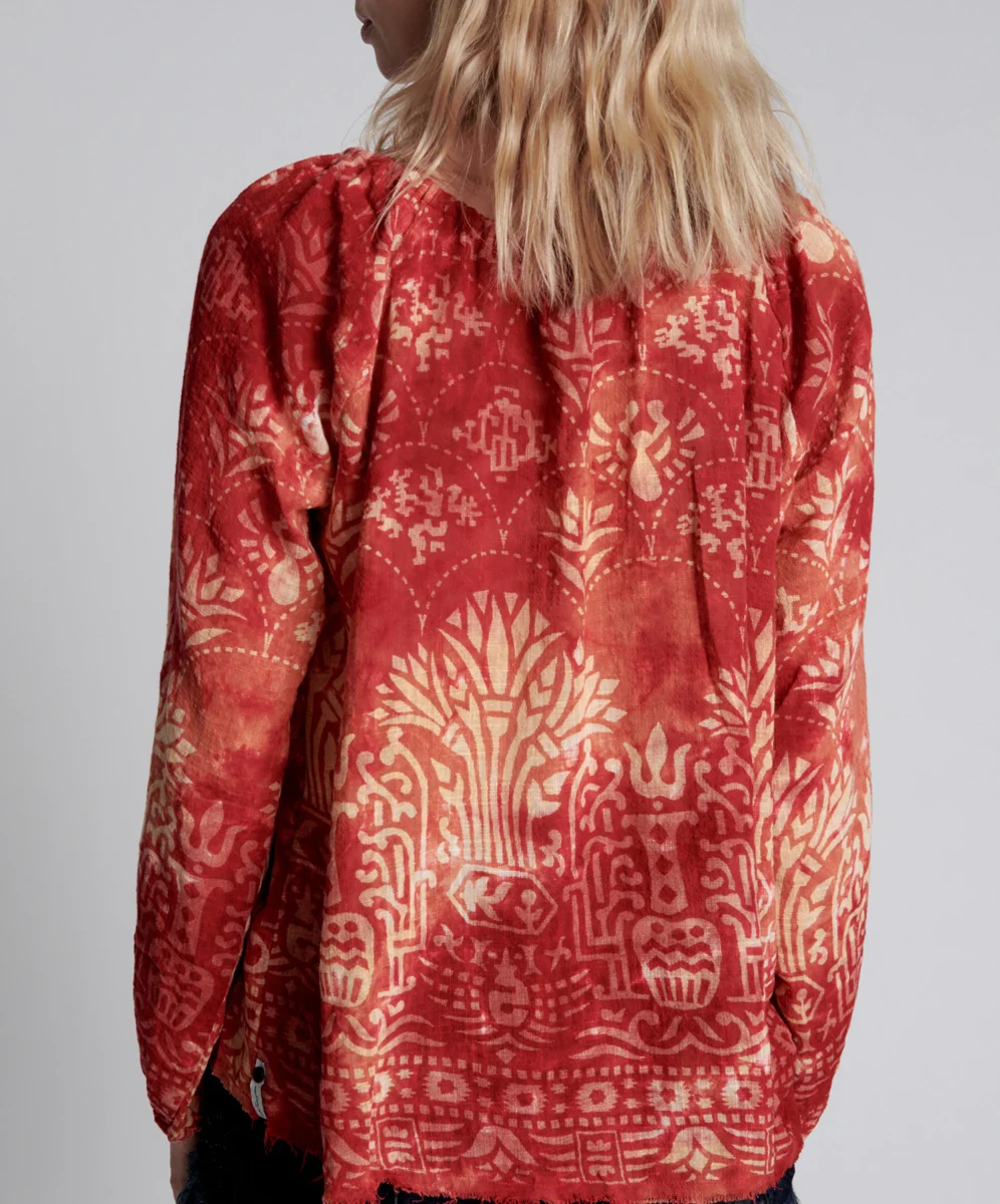 ONE TEASPOON Womens Babylon Garden Minoan Top - Fire - Image 4