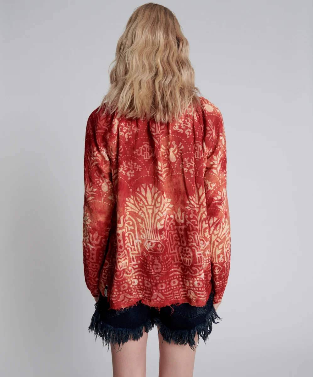 ONE TEASPOON Womens Babylon Garden Minoan Top - Fire - Image 5