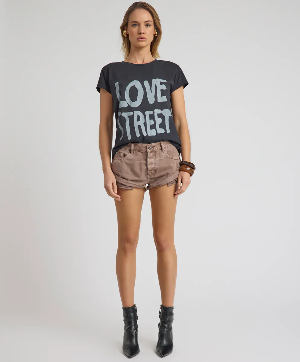 ONE TEASPOON Womens Bandits Low Waist Denim Shorts in Espresso Brown - Image 6